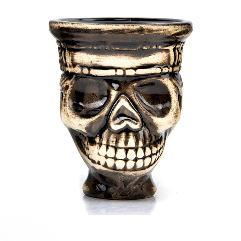 Wholesale High Quality Skull-Shaped Ceramic Tobacco Bowl Chicha Narguile Flavor Head Glass Hookah Shisha Smoking Harcoal Burner