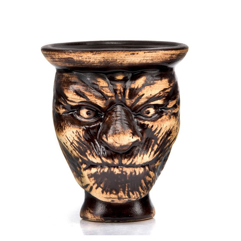 Wholesale High Quality Skull-Shaped Ceramic Tobacco Bowl Chicha Narguile Flavor Head Glass Hookah Shisha Smoking Harcoal Burner