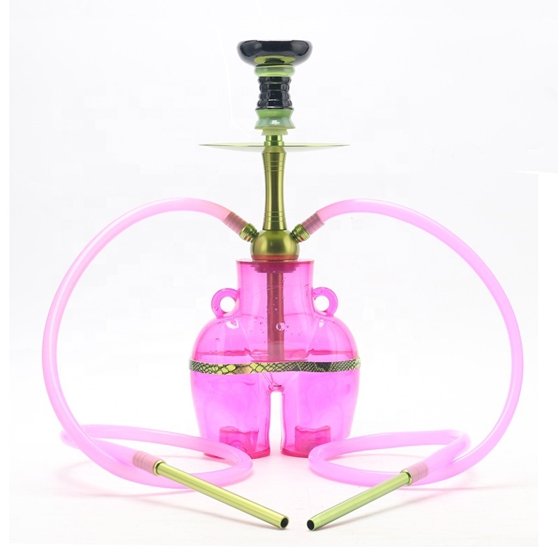 Buns Style Stunner LED Acrylic Hookahs With Double Hose Sets portable red hubbly shesha flavour acrylic shisha hookah