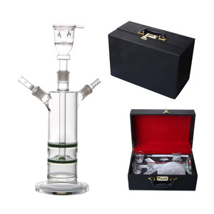 17 Inches Height Z5 Glass Silent Hookah Shisha Double Laylers Percolator With Small Bubbler Water Pipe Double Accessories