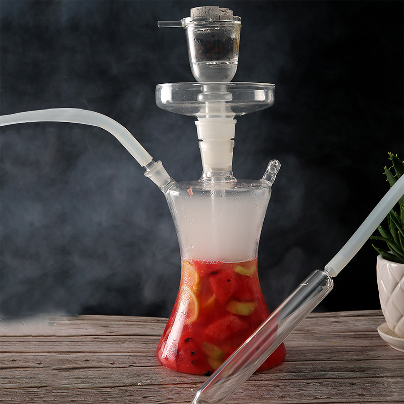 Wholesale LED Fruit DIY Flavor Glass Shisha Hookah Double Accessories Bowls And Charcoal Holders With Leather Carry Bag