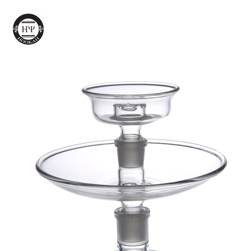 3 Rings Design Transparent Glass Pipes Smoking Led Hookah Shisha For Chicha Lounge Bar