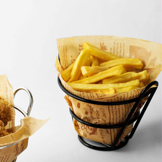 Home Restaurant Kitchen Stainless Steel Frying Basket French Fries Cone Holder French Fry Holders