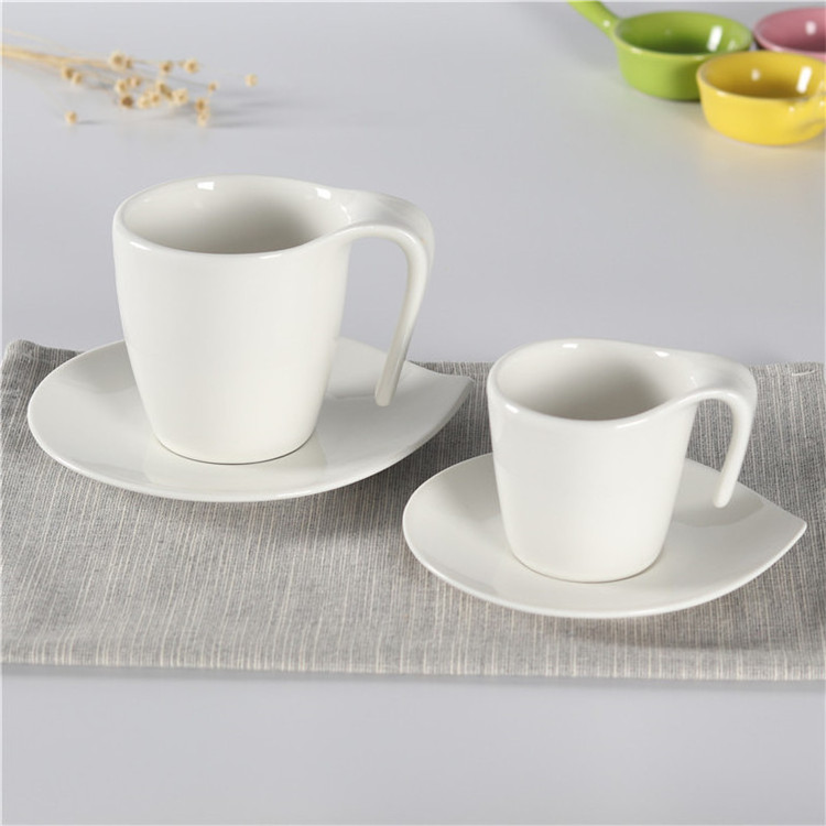 High quality hotel restaurant cappuccino coffee cup mug white coffee tea ceramic cups with saucer