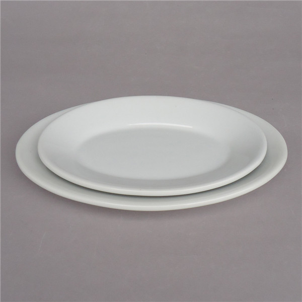 High quality home tableware flat oval dessert plate decal catering ceramic dinner plates for home