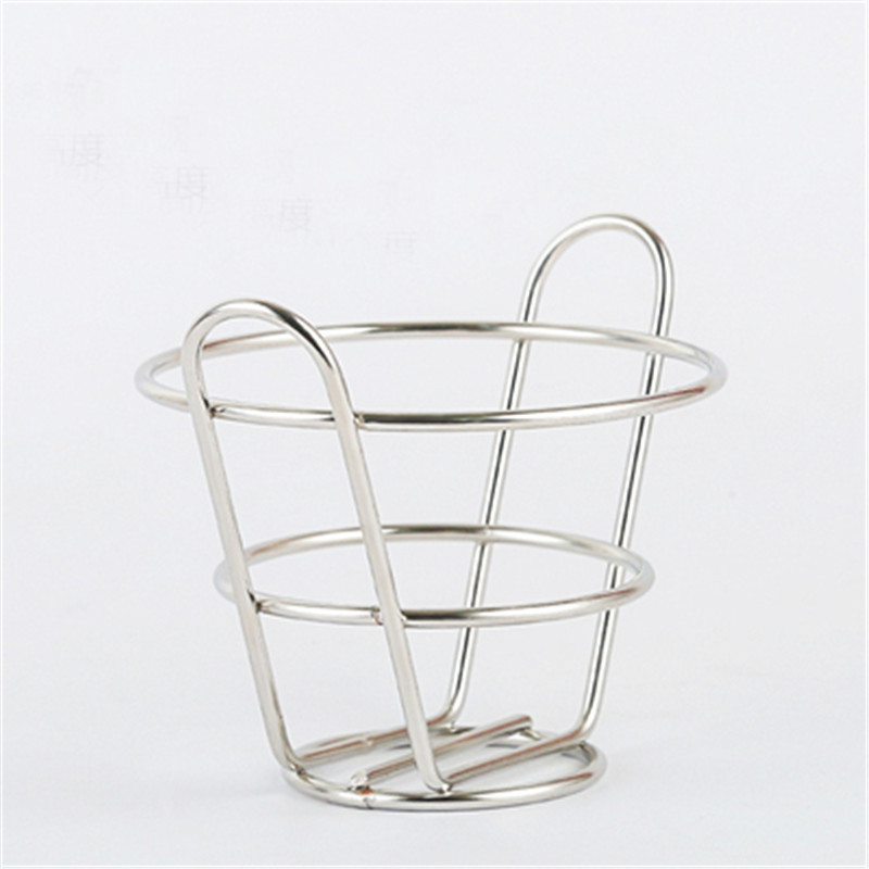 Home Restaurant Kitchen Stainless Steel Frying Basket French Fries Cone Holder French Fry Holders