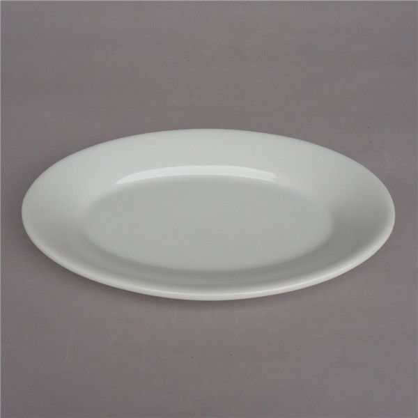 High quality home tableware flat oval dessert plate decal catering ceramic dinner plates for home