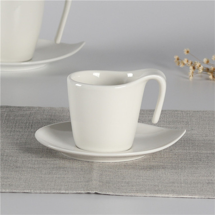 High quality hotel restaurant cappuccino coffee cup mug white coffee tea ceramic cups with saucer