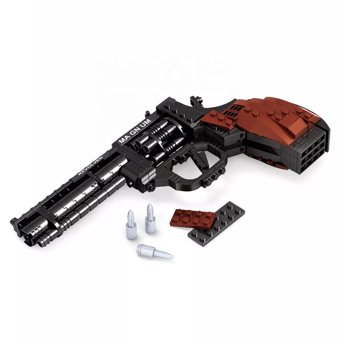 Hot Sale Realistic Toy Guns DIY Assembly Revolver SQZ92 54 Pistol Military Weapon Model Building Blocks Bricks For 6+