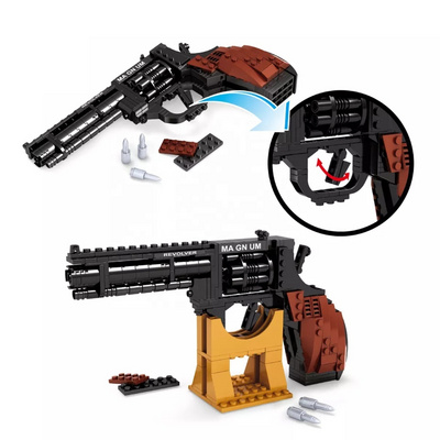 Hot Sale Realistic Toy Guns DIY Assembly Revolver SQZ92 54 Pistol Military Weapon Model Building Blocks Bricks For 6+