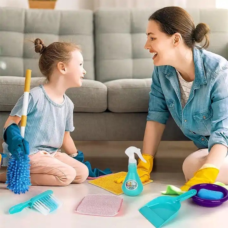 Housework Clean Tools Set With Cart Household Tools Power Drill Sets Pretend Play Toys Pretend Play House Toy Preschool