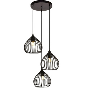 Nordic Modern Home Decor Chandelier Hanging Lamp E27 Base Kitchen Island Copper Black Metal Pendant Lights 3 Heads