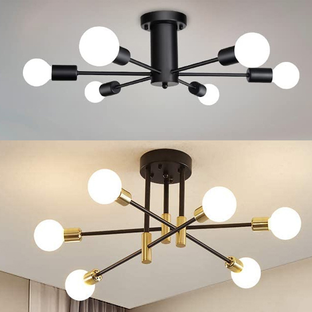 8 Lights Home Decor Classic Chandelier Nordic Style Modern Led Ceiling Lights 360 Degree Adjustable for Living Room Hotel