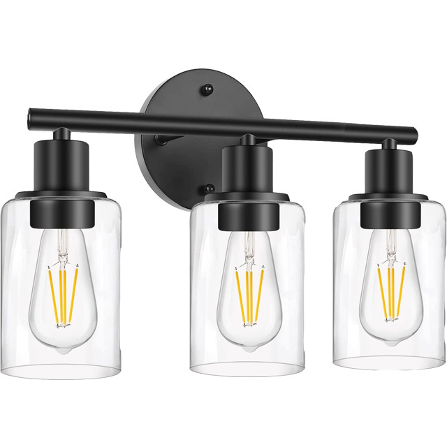 Modern Vanity Bath Creative Light Fixture Retro Indoor Up and Down Gold Bathroom Wall Light Single Double-Headed Clear Glass