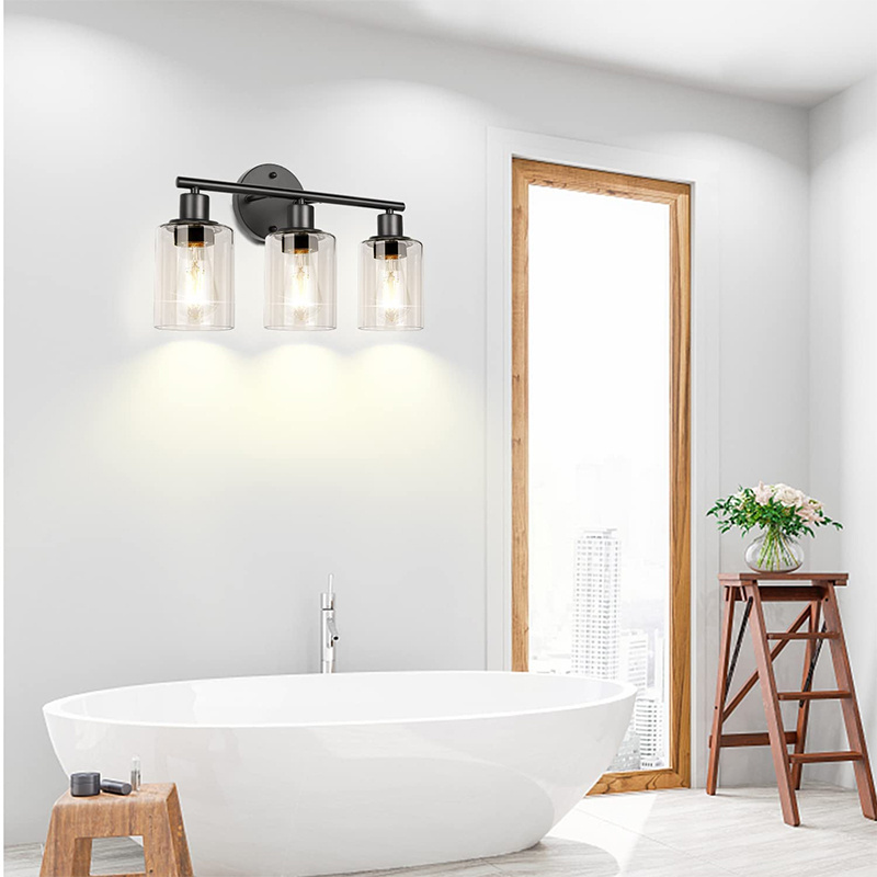 Modern Vanity Bath Creative Light Fixture Retro Indoor Up and Down Gold Bathroom Wall Light Single Double-Headed Clear Glass