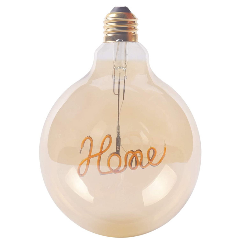 Buy Wedding Holiday Home Decor Lighting  Bulb G125 Love Dream Happy Custom Letters Led Decorative Filament Light Bulb