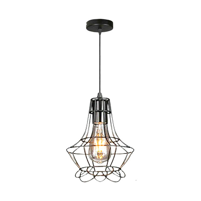 2023 Hot Sale Industrial E27 Base LED Lights Metal Cage Pendant Ceiling Lamp Vintage Chandelier Hanging Light Fixtures