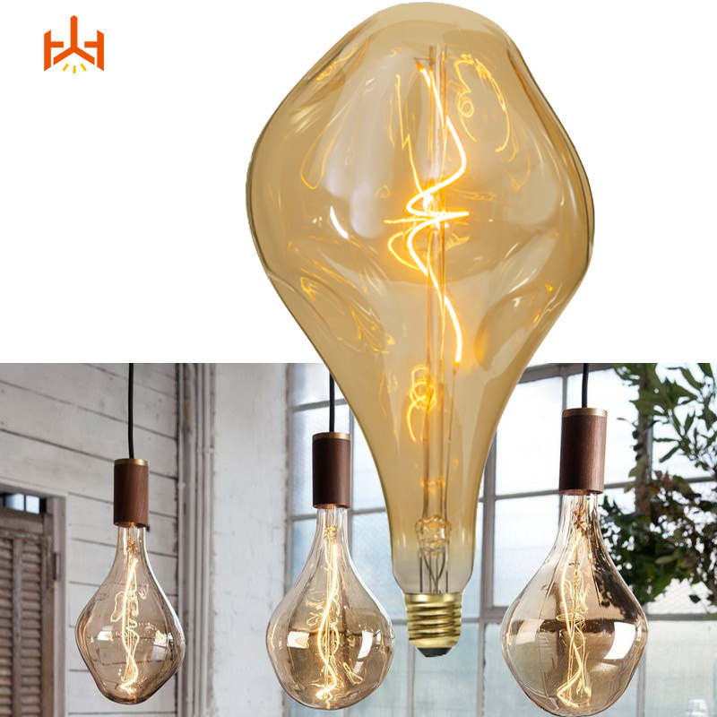 Coffee Bar Indoor Decoration Warm Atmosphere Edison Light Bulb A165 Irregular A160 Large Size LED Filament Light Bulb