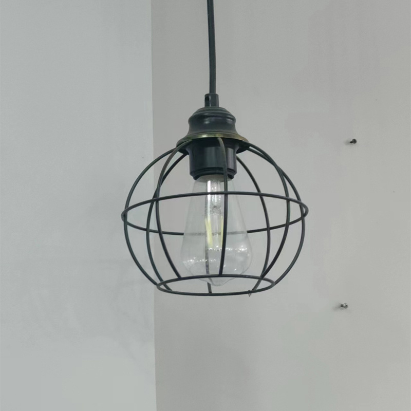 Industrial Semi Flush Mount Ceiling Light Farmhouse Hallway Light Fixtures Modern Metal Cage Chandeliers Pendant Lights