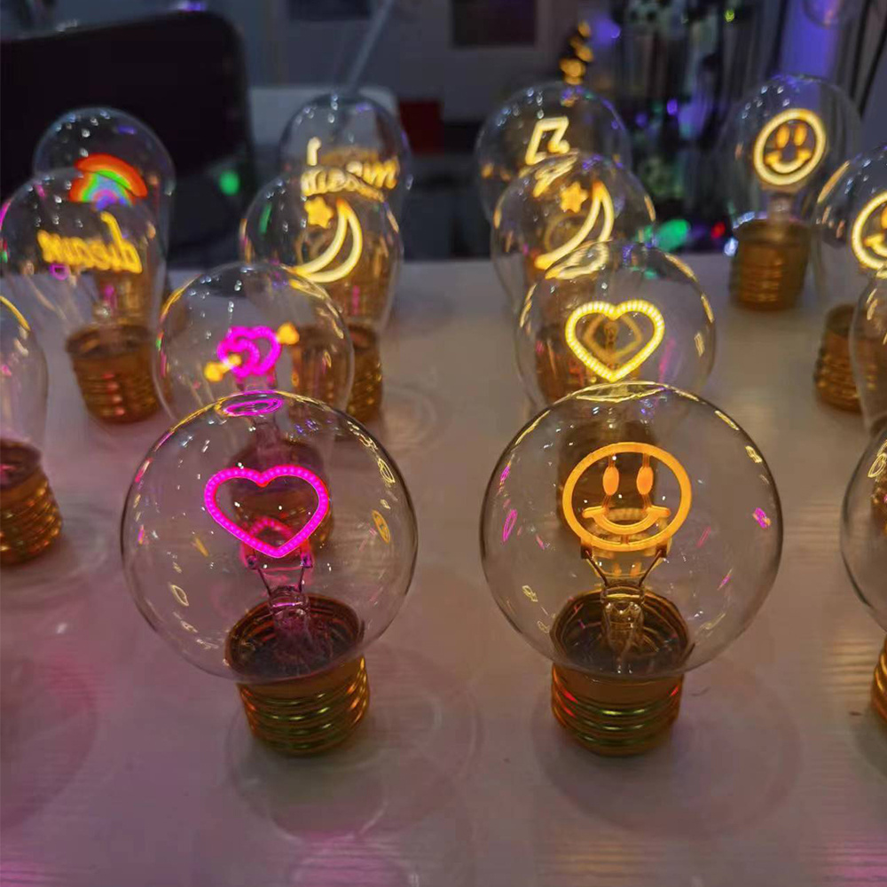 A70 Wireless USB Charging Warm White Led Filament Bulb Heart Rechargeable Bulb Led