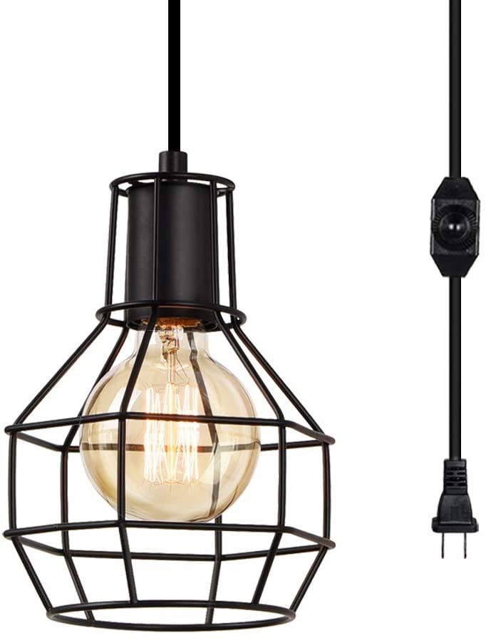 Nordic Pendant Lighting Fixtures Industrial Retro Metal Bird Cage Bedside Pendant Light Adjustable Ceiling Lights