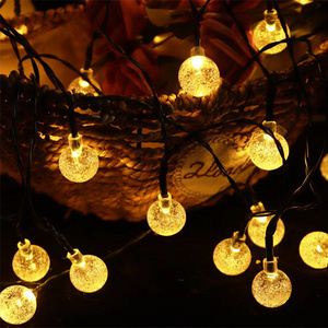 Waterproof Holiday Party Decoration String Light Solar Powered Outdoor 5m 20 LED Fairy Bubble Crystal Ball Light String