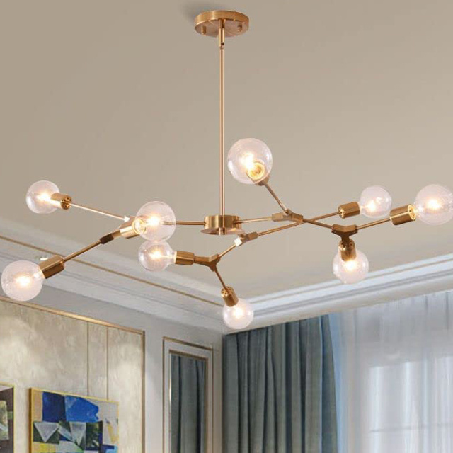 Nordic design Hotel Living Room Ceiling Unique Lamp Mid Century 6 Lights Chandelier Pendant Light 2022