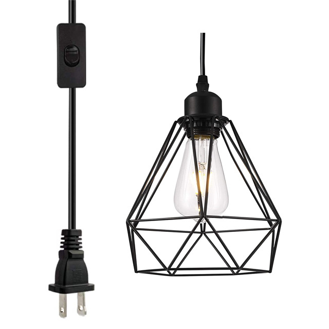 Nordic Pendant Lighting Fixtures Industrial Retro Metal Bird Cage Bedside Pendant Light Adjustable Ceiling Lights