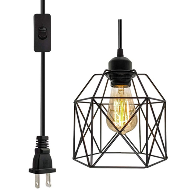 Nordic Pendant Lighting Fixtures Industrial Retro Metal Bird Cage Bedside Pendant Light Adjustable Ceiling Lights