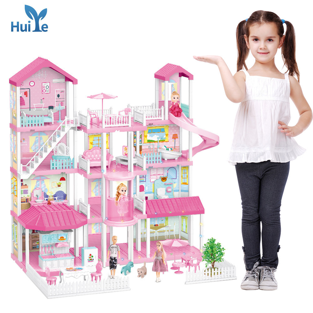 Huiye casa de muneca grande doll house accessories princess doll house dollhouse dollhouse house dolls for kids