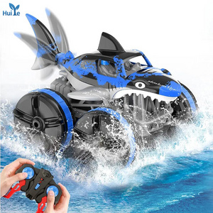 Huiye Amphibious Rc Stunt Car Toys Shark Shape Waterproof Remote Control Car Outdoor High Efficiency Rc Car Toys For Adults Kids