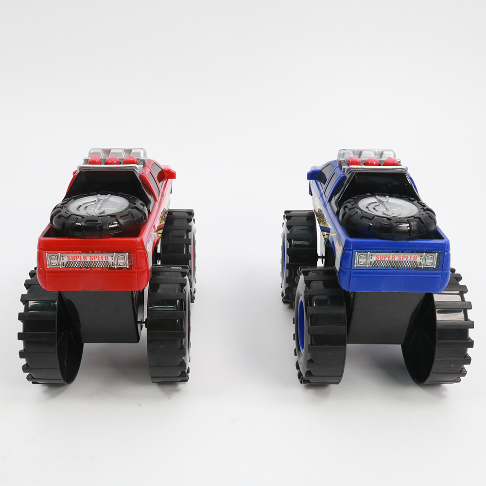 Huiye 2024 new item free wheel plastic toy car friction powered cars monster truck toys model with light and sound