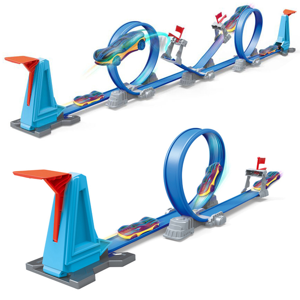 Huiye Track Toy Set Race Track Play set With Alloy Car Slot Cars Race Track Toy  For Boy Slot Toy