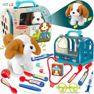 Huiye Walking Barking Electronic Interactive Stuffed Dog Plush With Carrier Pet Care Dancing Simulation Dog Plush Toys For Kids