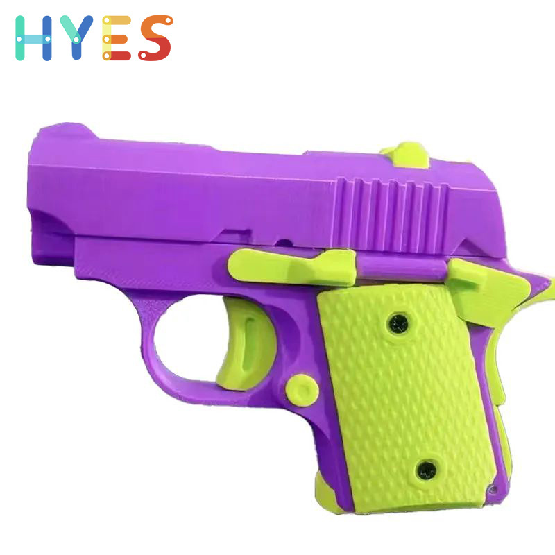 Huiye Hot Sales Mini 1911 Model Toy Gun No Fire Rubber Band Launcher Gun Fun Decompression Gravity Carrot Gun Toys For Children