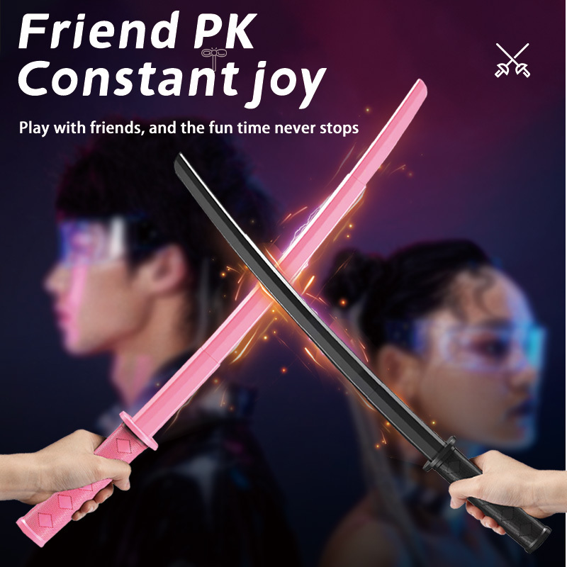 Huiye Katana Toys High Quality Plastic Samurai Sword Model Toy Cool Decompression Gravity Retractable Knife Toys For Adults Kids