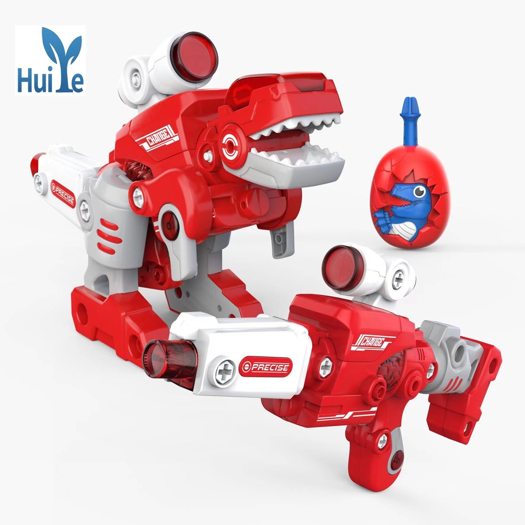 Huiye Kids Early Educational DIY Take Apart Dinosaur Toys Indoor Deformation DIY Dinosaur Educational Blocks Gun Children Toys