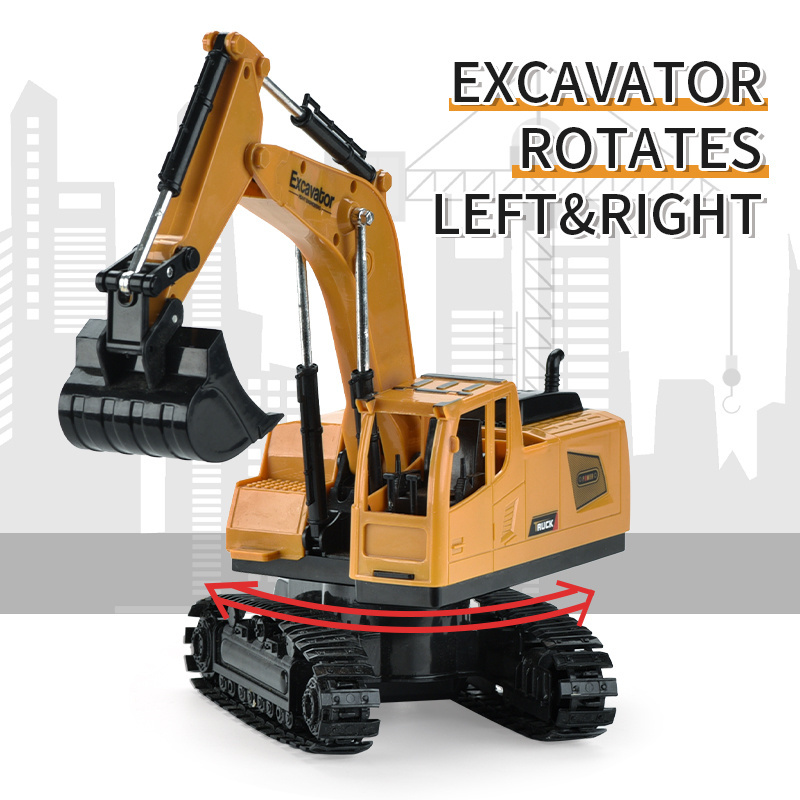 Huiye Rc Excavator Toy Remote Control RC 1:20 5 Channels R/C Excavating Machinery With Light Toy RC Excavator