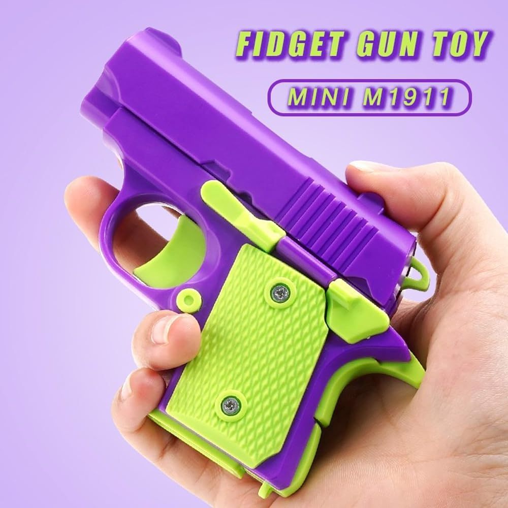 Huiye Hot Sales Mini 1911 Model Toy Gun No Fire Rubber Band Launcher Gun Fun Decompression Gravity Carrot Gun Toys For Children