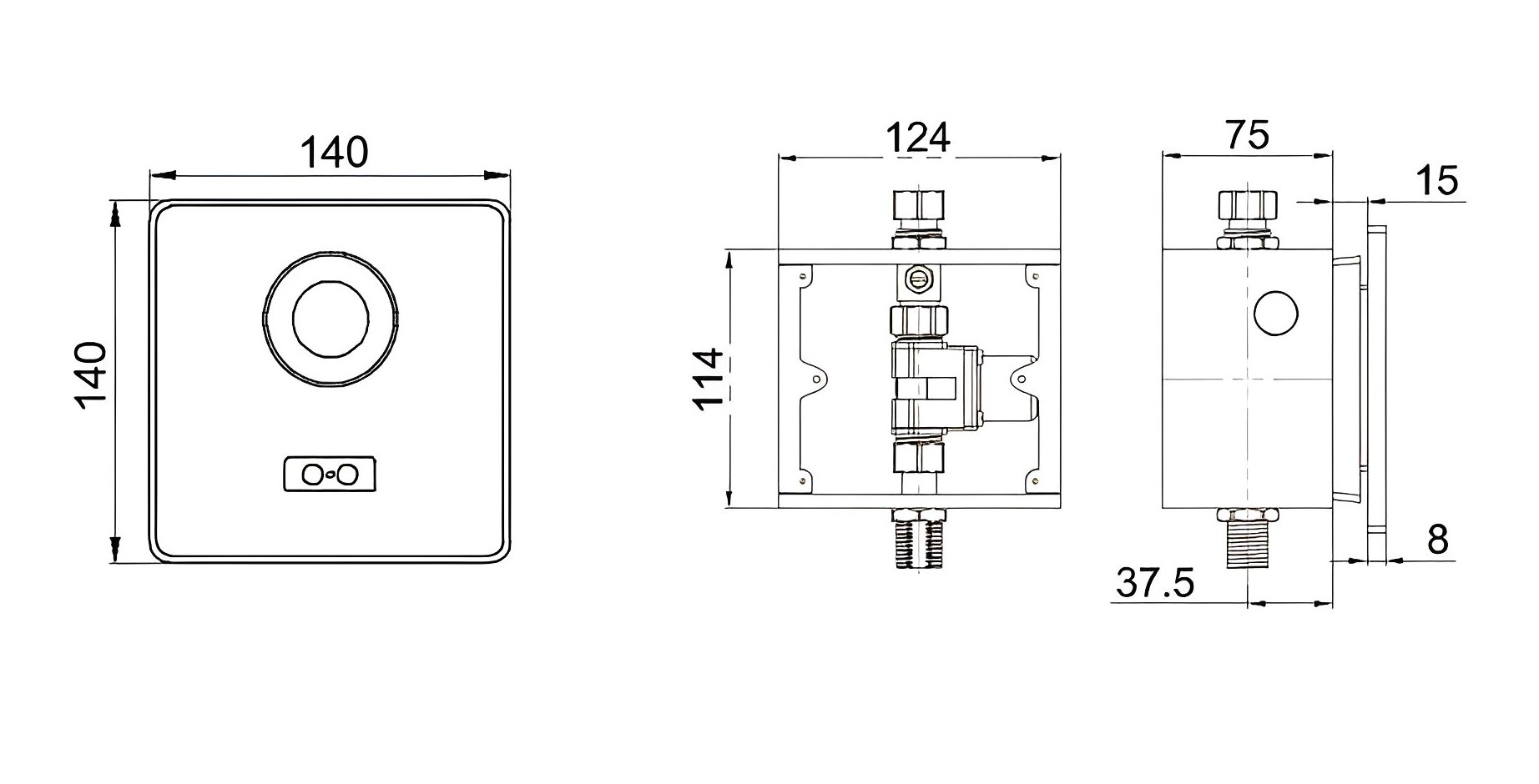 New Design 304SUS Auto Flusher manual Button Infrared Dual used Stainless Steel Toilet Urinal Flush Valve HY-311 D/A/AD