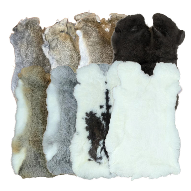 High Quality Fur Pelt Rabbit Fur Plate Thick Soft  Rabbit Fur Pelt Skin