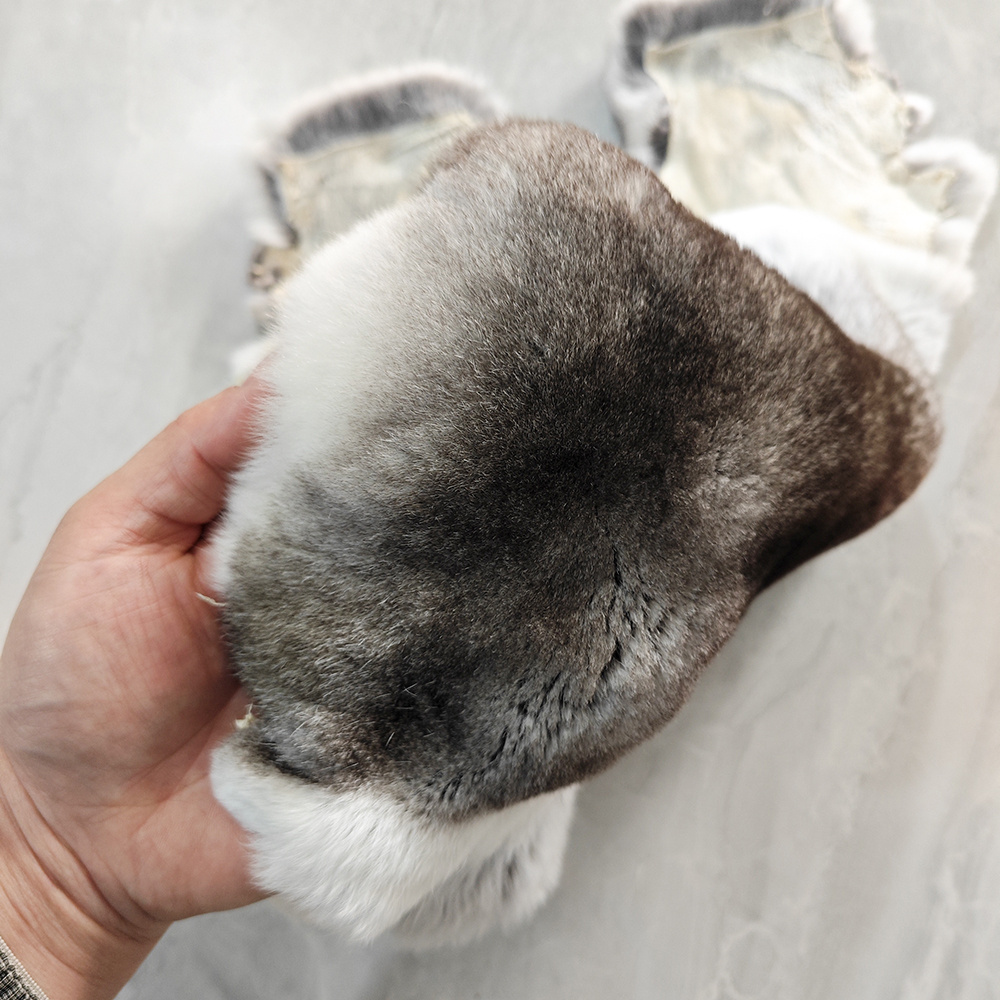 Natural Soft Genuine Rabbit Pelt Real Fluffy Fur Hide Materials For Crafts Whole Piece