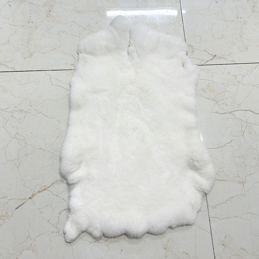 Natural Soft Genuine Rabbit Pelt Real Fluffy Fur Hide Materials For Crafts Whole Piece