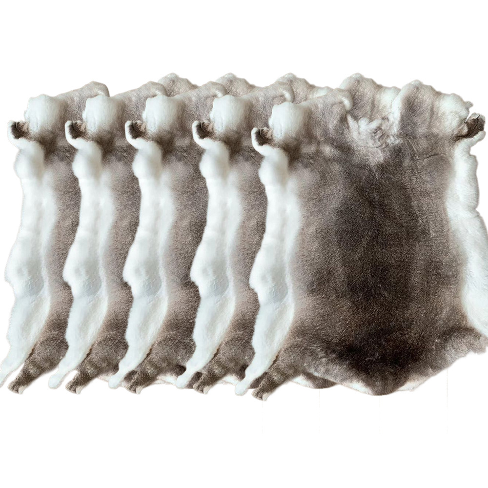 Natural Soft Genuine Rabbit Pelt Real Fluffy Fur Hide Materials For Crafts Whole Piece