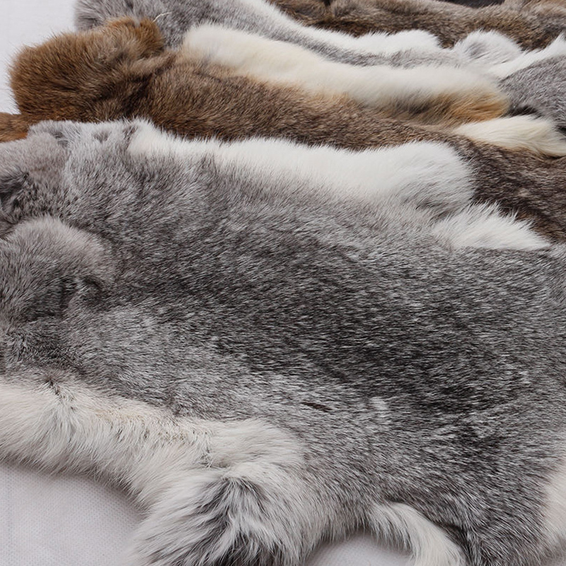 High Quality Fur Pelt Rabbit Fur Plate Thick Soft  Rabbit Fur Pelt Skin