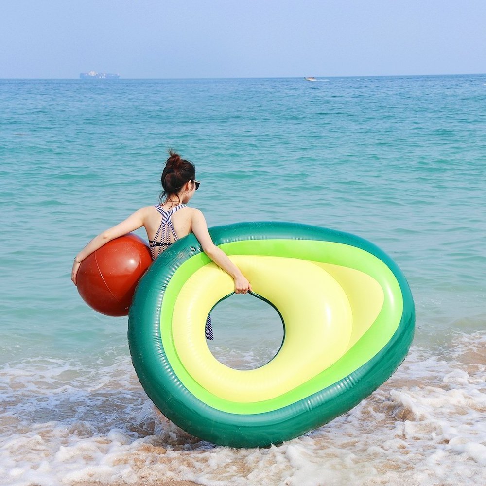 Inflatable Avocado Swimming Ring Pool Lounge Adult Pool Float Swimming Circle Life Buoy Raft Swimming Water Pool Toys