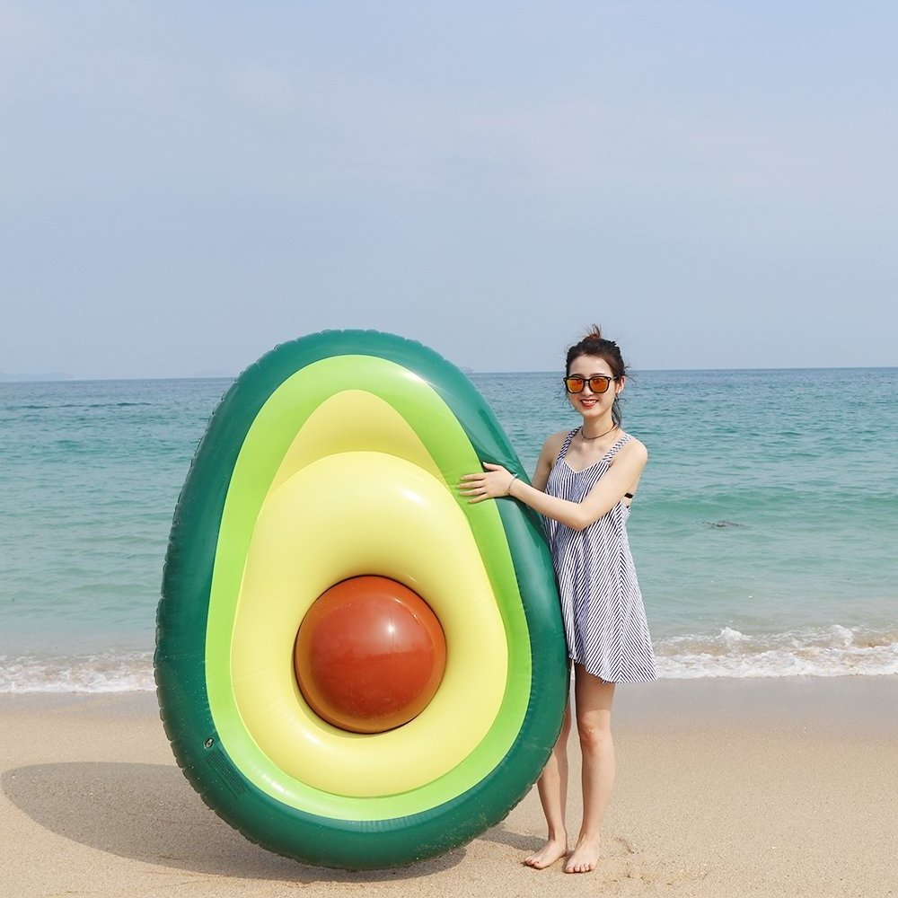 Inflatable Avocado Swimming Ring Pool Lounge Adult Pool Float Swimming Circle Life Buoy Raft Swimming Water Pool Toys