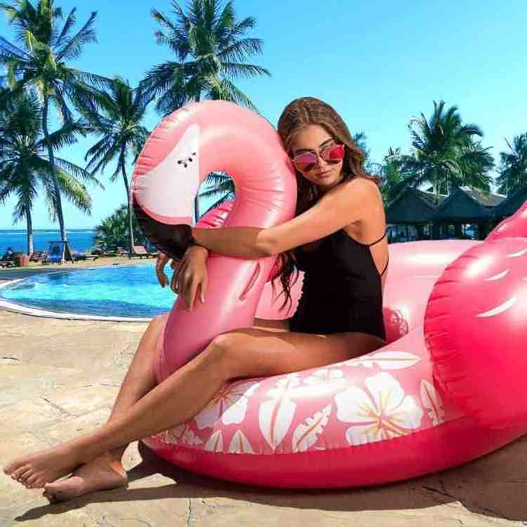 Beach Outdoor Party Supplies Pink Flamingo Inflatable Chair Pool Float Tube Lake Pool Floats Beach Floats Inflatable Pool Toys