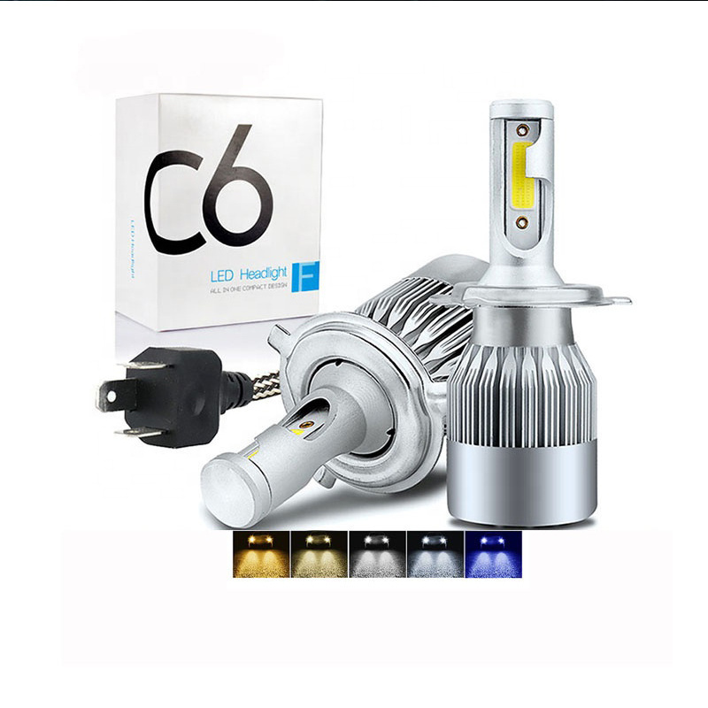 HY 2024 Auto lighting system C6 S2 6000k white COB others car light accessories 9005 h11 h7 hb3 h4 automotive led headlight bulb