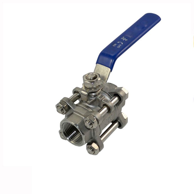 Factory price female thread bsp npt thread 1/2 inch SS304 stainless steel female thread 3pc ball valve